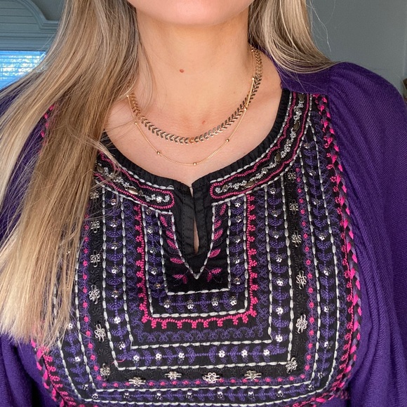 Purple sweater dress with tassel ties - Picture 4 of 10